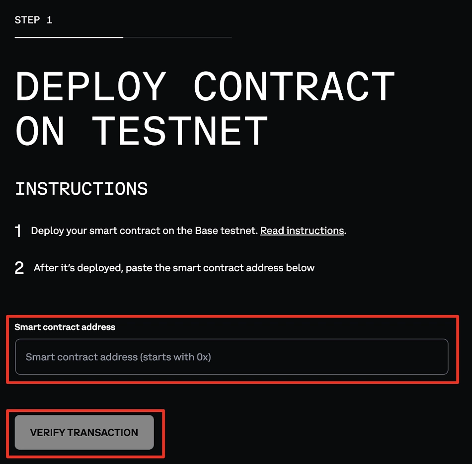 Enter your smart contract address