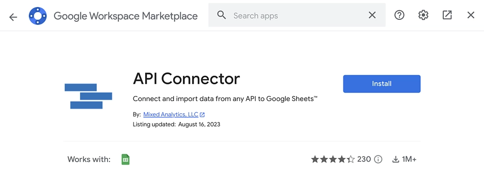 API Connector by Mixed Analytics | Fetch Crypto Prices with CoinGecko Crypto API