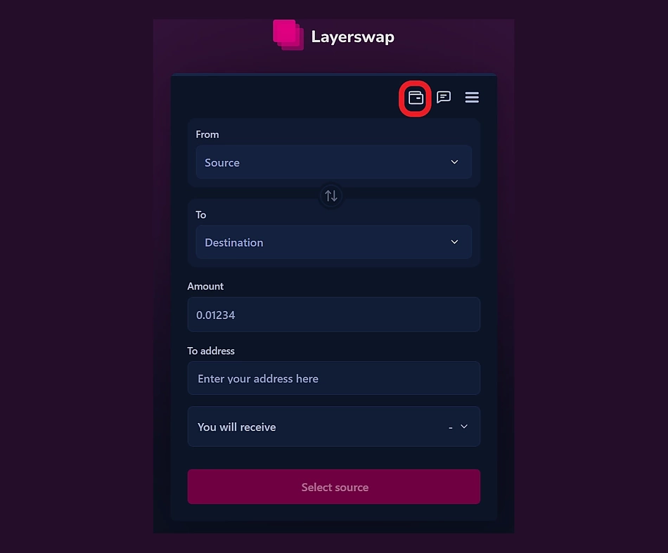 Connect Wallet to Layerswap