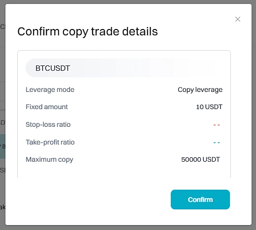 bitget confirm copy trade details
