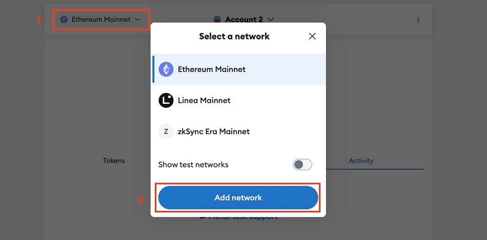 add network metamask