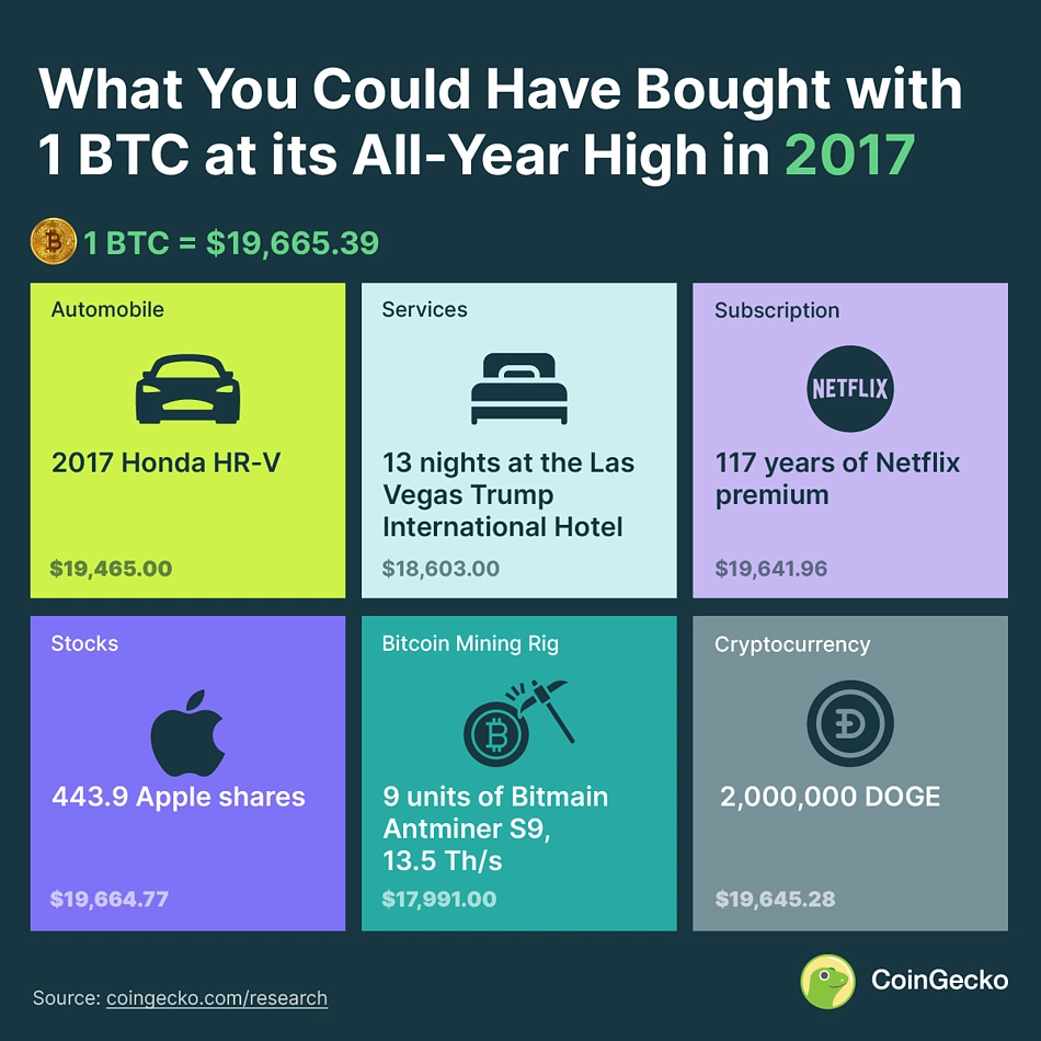What 1 BTC Could Buy in 2017