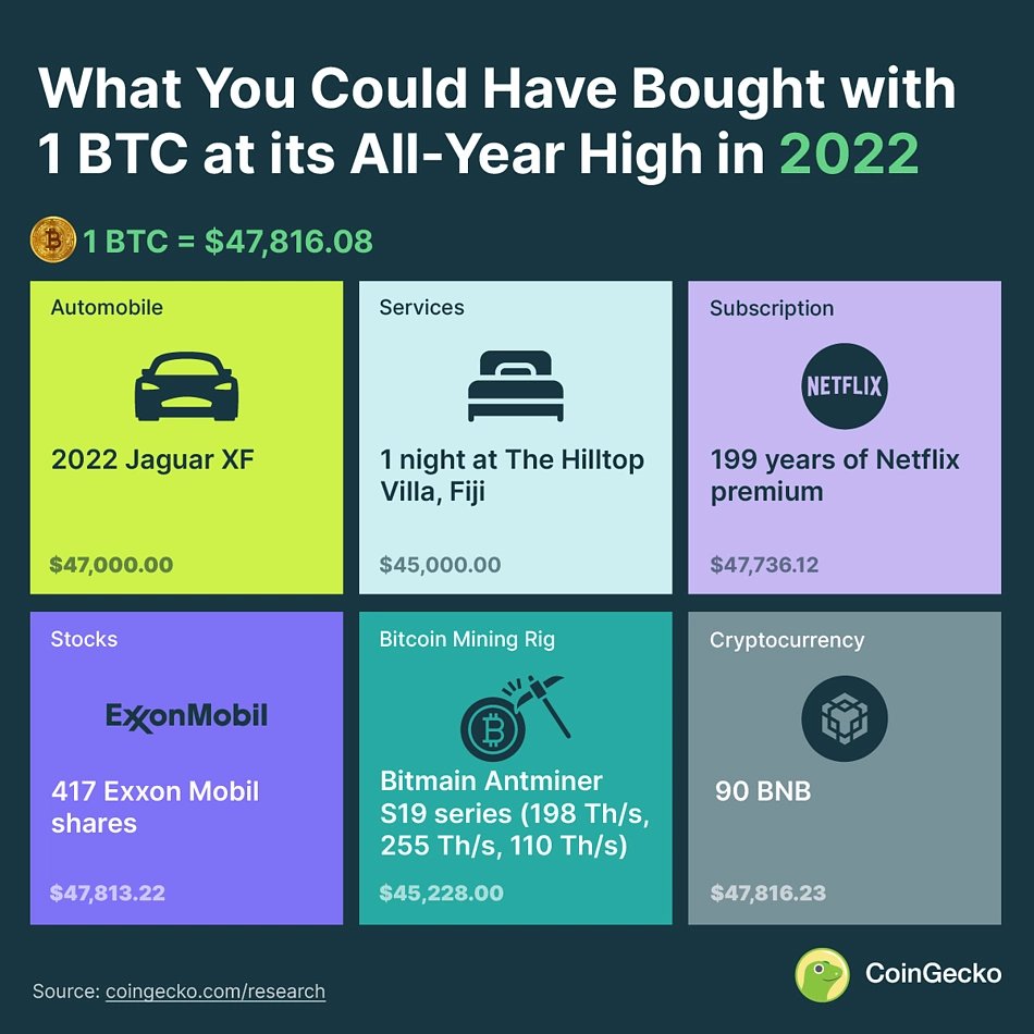 What 1 BTC Could Buy in 2022