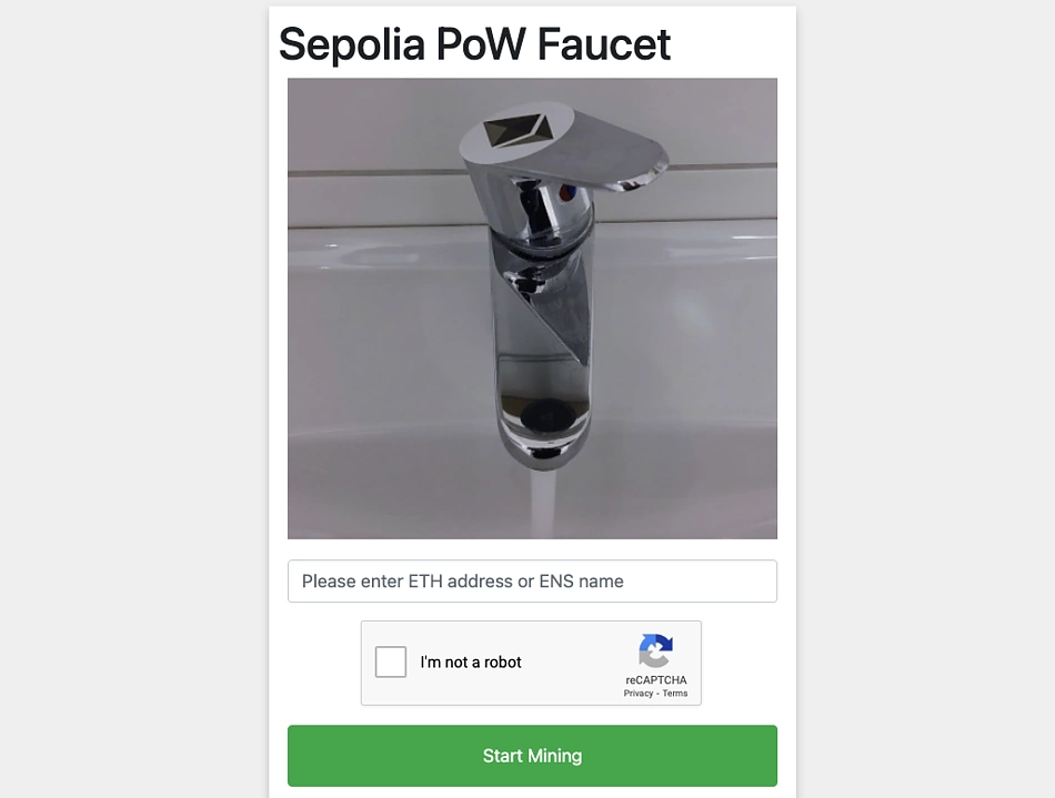 Sepolia PoW Faucet