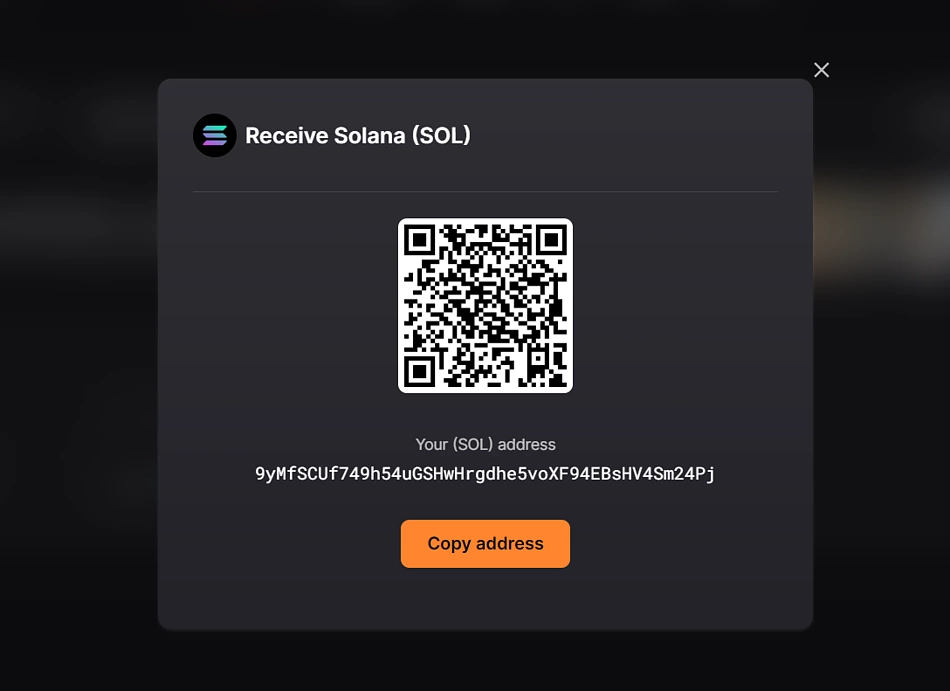 Solflare Snap Wallet Address