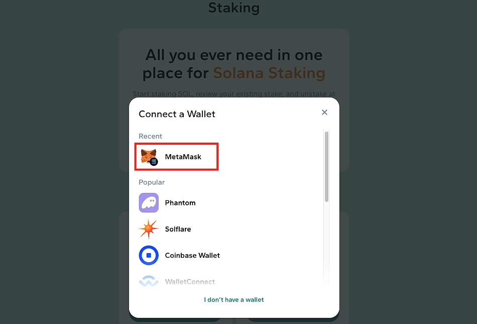 Connect with MetaMask