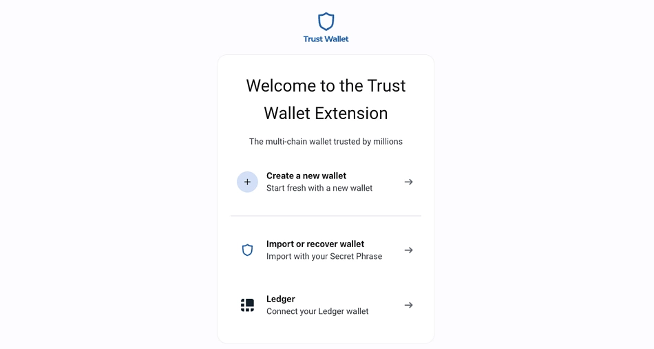 Set up Trust Wallet browser extension