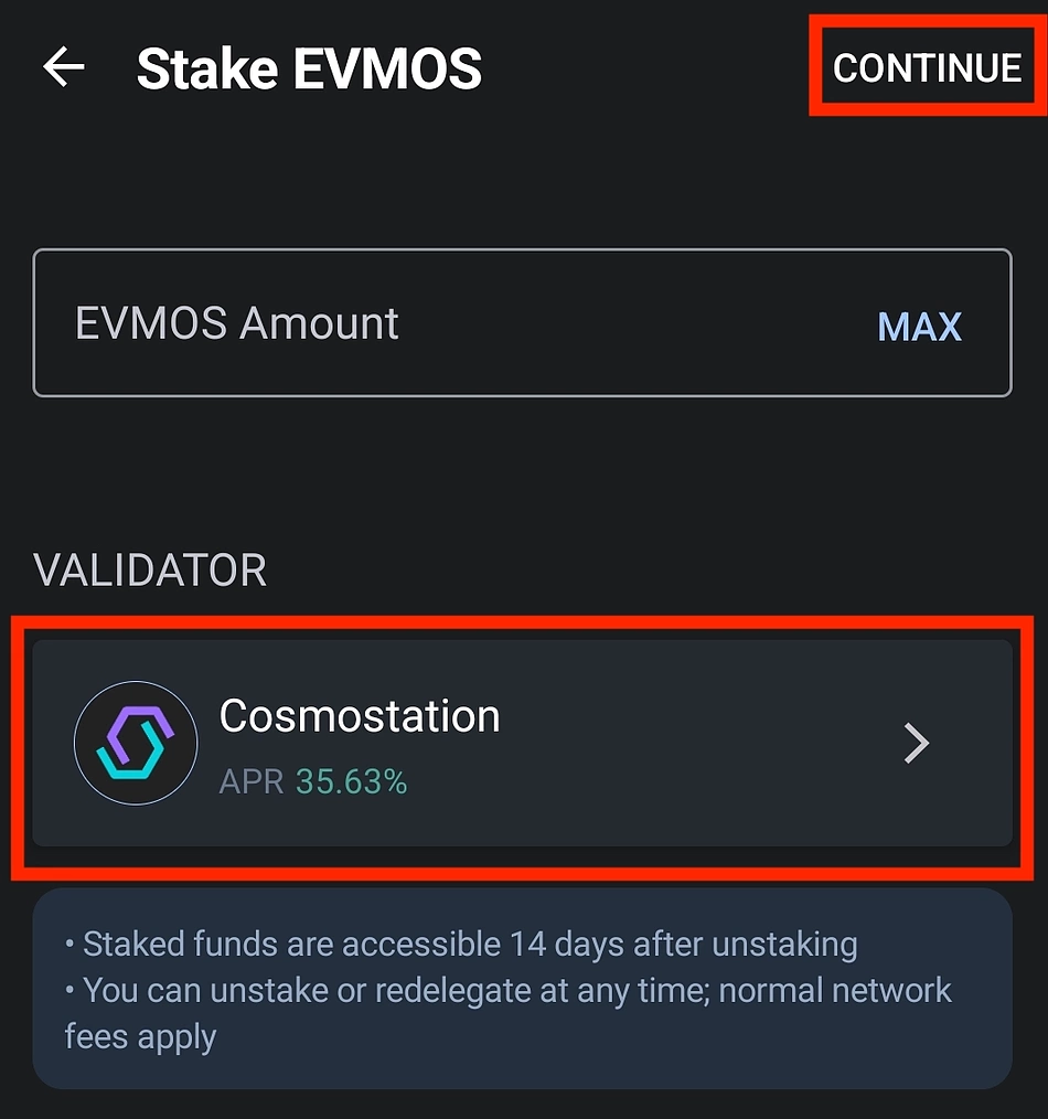 Stake funds and choose staking provider