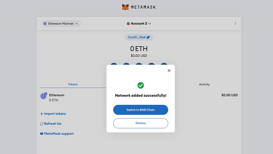 Network changed MetaMask