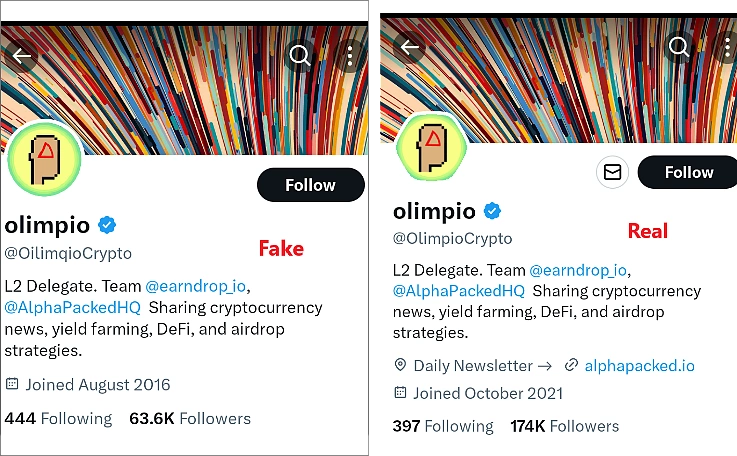 Impersonation of Popular Accounts Airdrop Scam