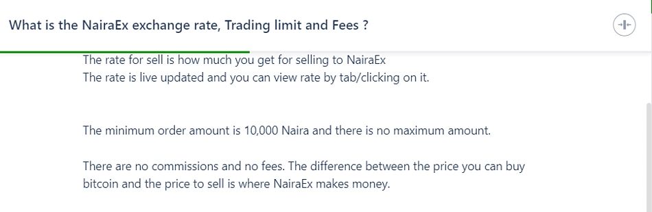 NairaEX exchange rate and fees