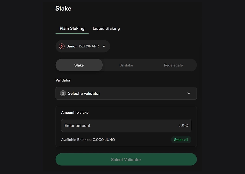 Stake on Cosmos with Leap wallet snap