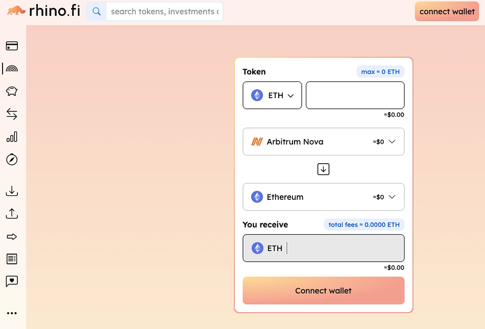 Connect wallet to Rhino.fi