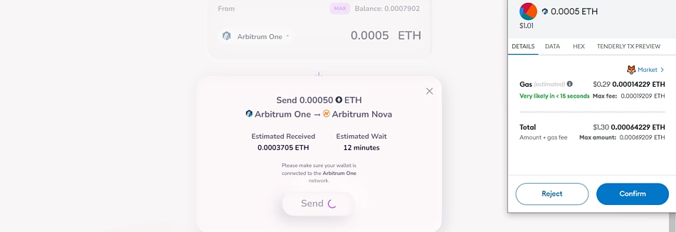 Approve from wallet to complete bridging tokens from Arbitrum