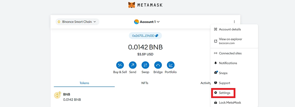 Enable automatic token detection through MetaMask settings