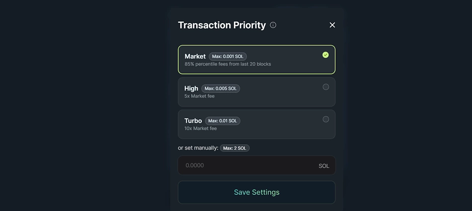 Set transaction priority