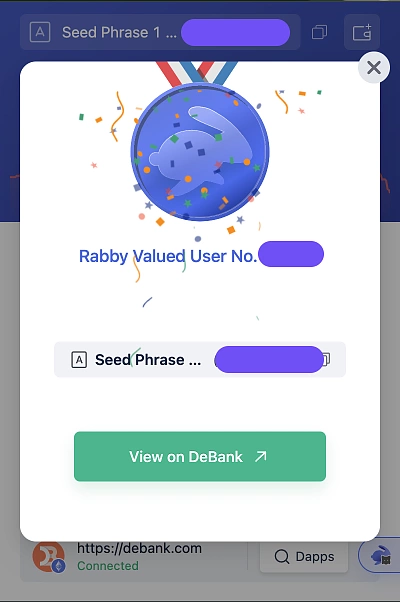 Claim badge to Rabby Wallet 