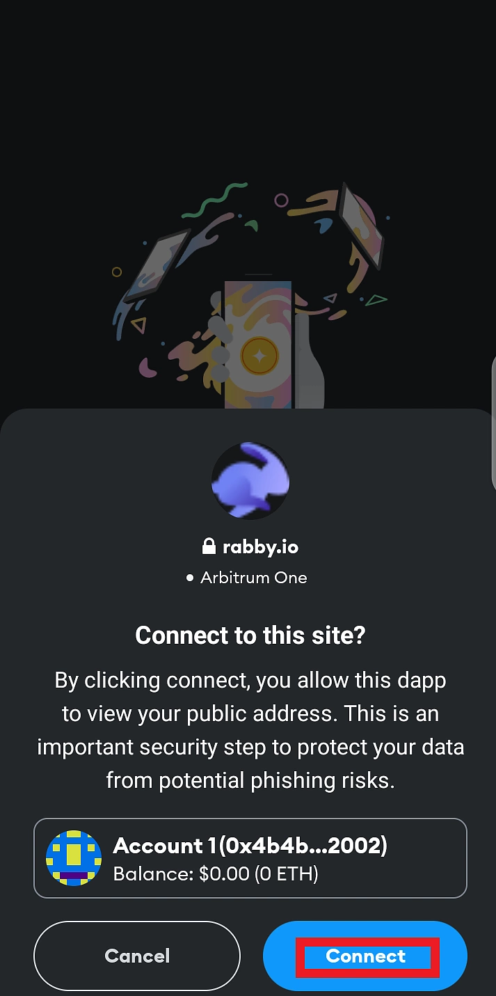 connect wallet to Rabby on mobile