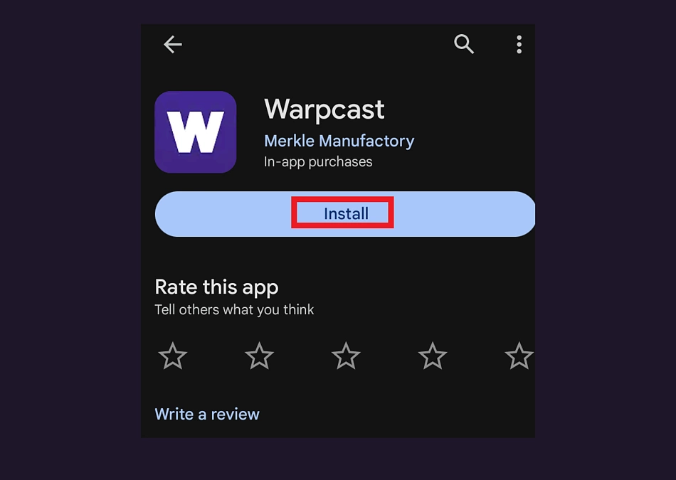 Install Warpcast application