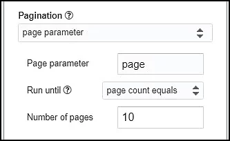 Set up page parameter pagination in API Connector