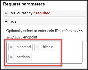 Select CoinGecko coin IDs from API Connector