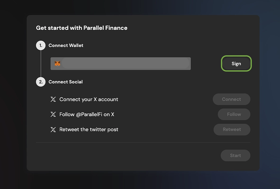 Connect Wallet to Parallel