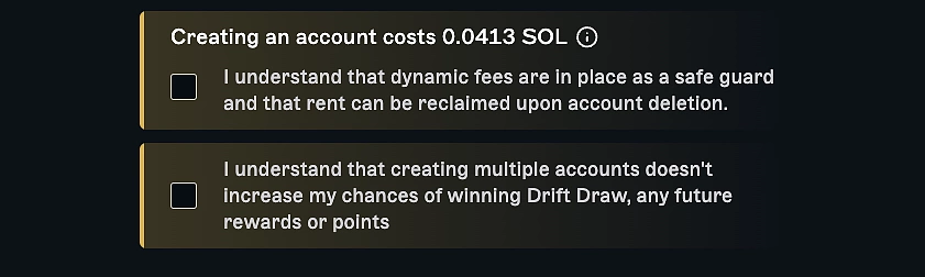 Create Drift Protocol account