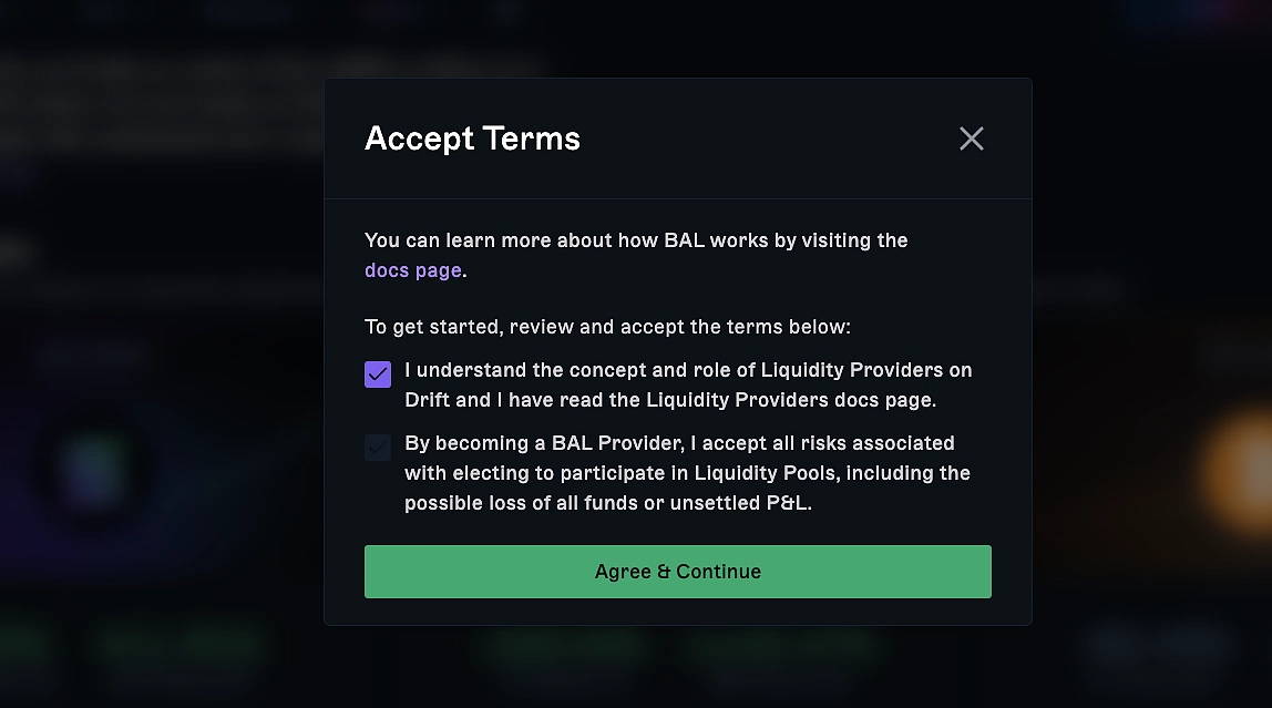Accept BAL terms