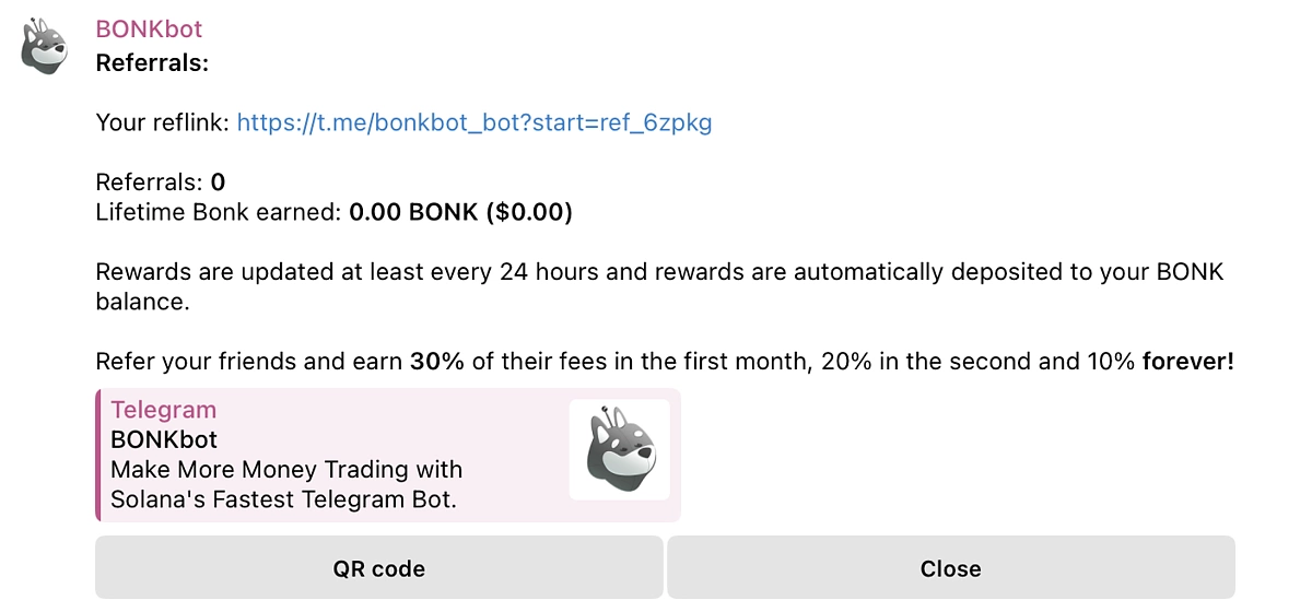 BONKbot referrals