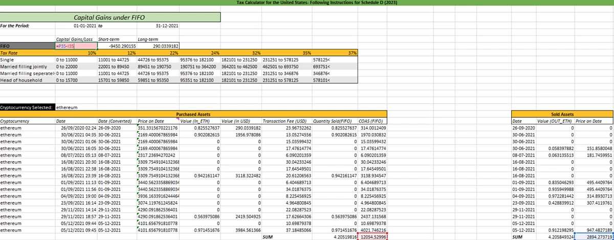 Derive cost basis and calculate our capital gains and losses on crypto investments