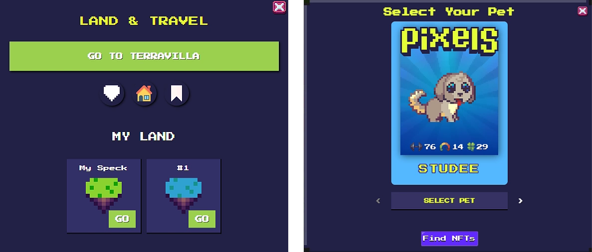 Land & Travel and Pets on Pixels