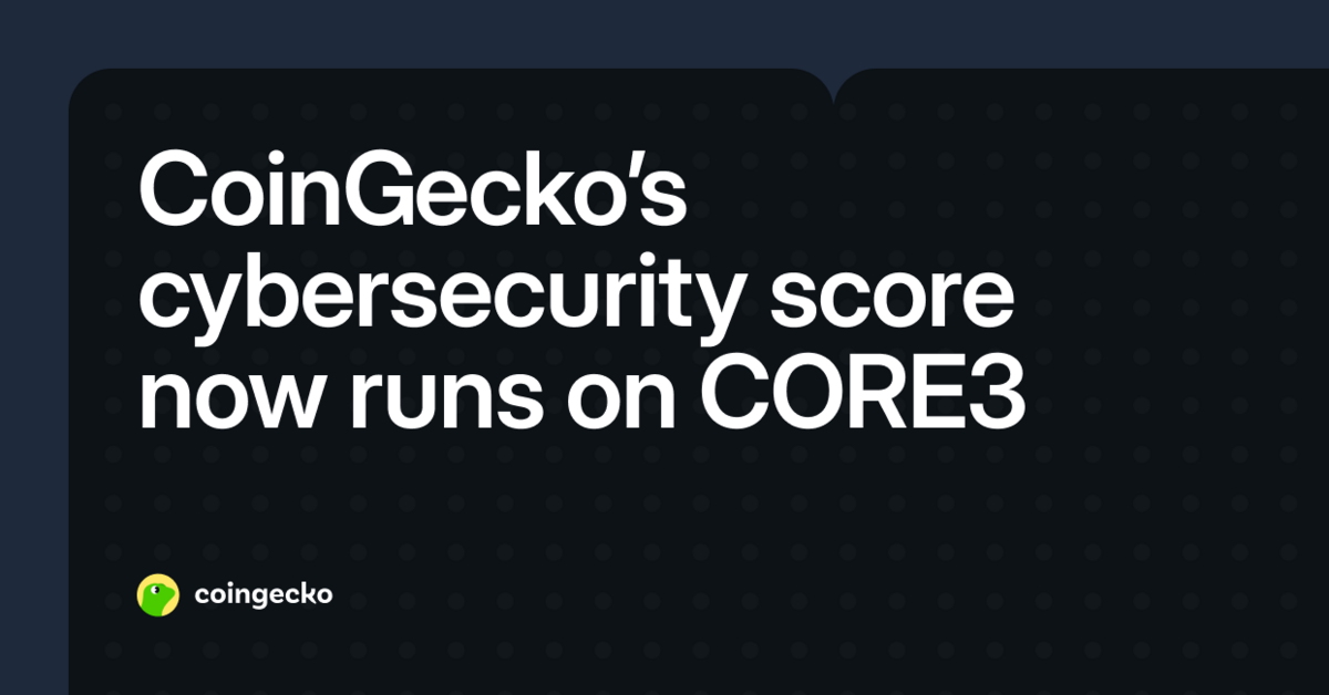 CoinGecko's Cybersecurity Score Now Runs on CORE3: What Changed for 166 Exchanges
