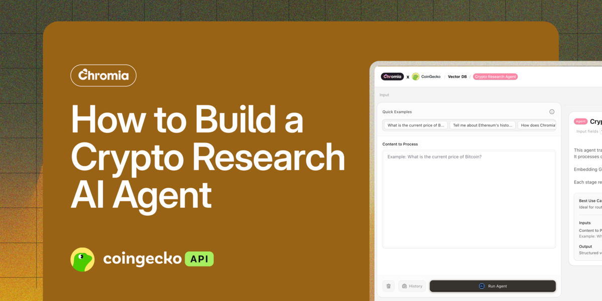How to Build a Crypto Research AI Agent with Chromia's Vector DB