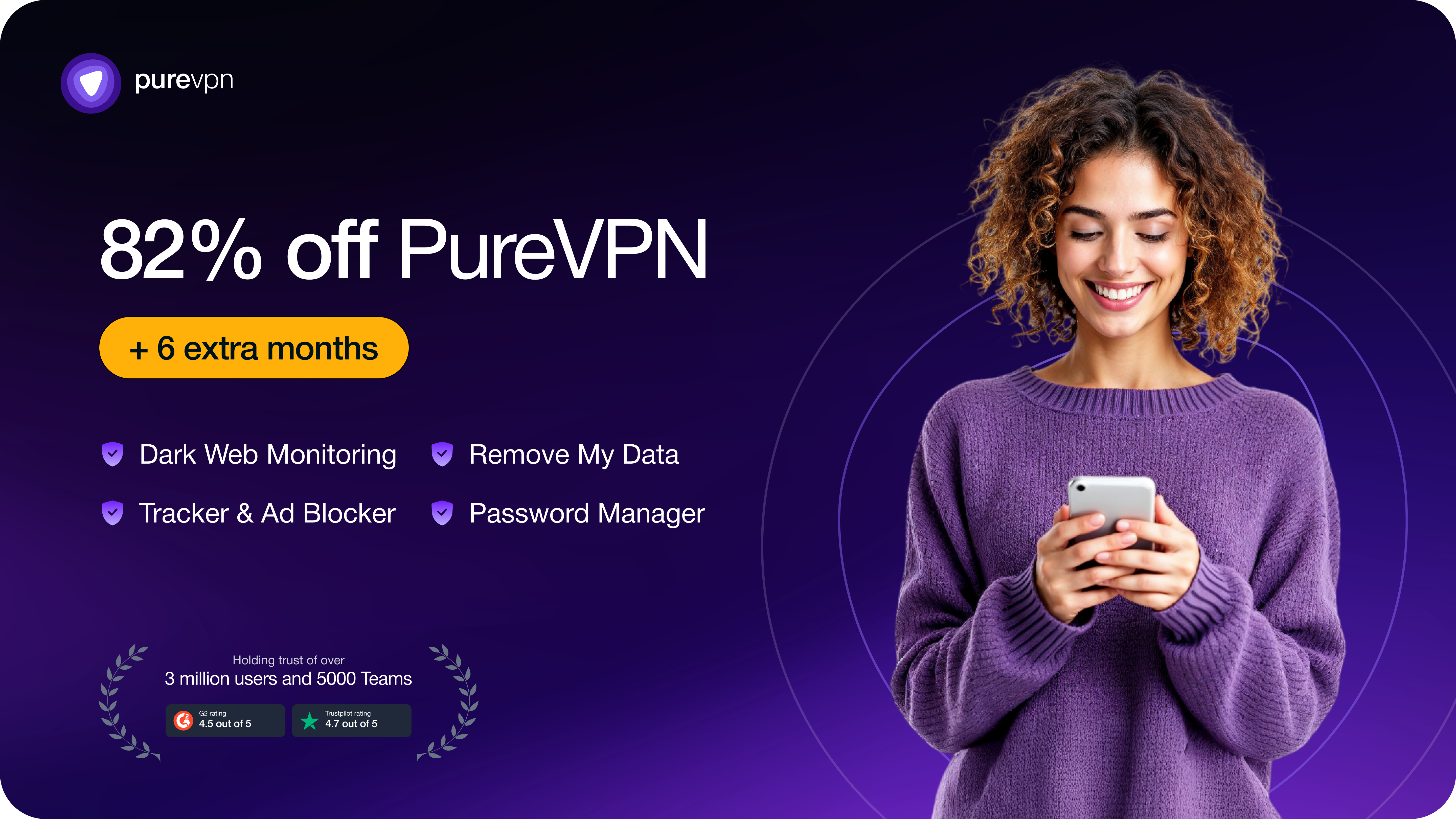 82% Off with 6 Months Extra PureVPN 2-Year Plan