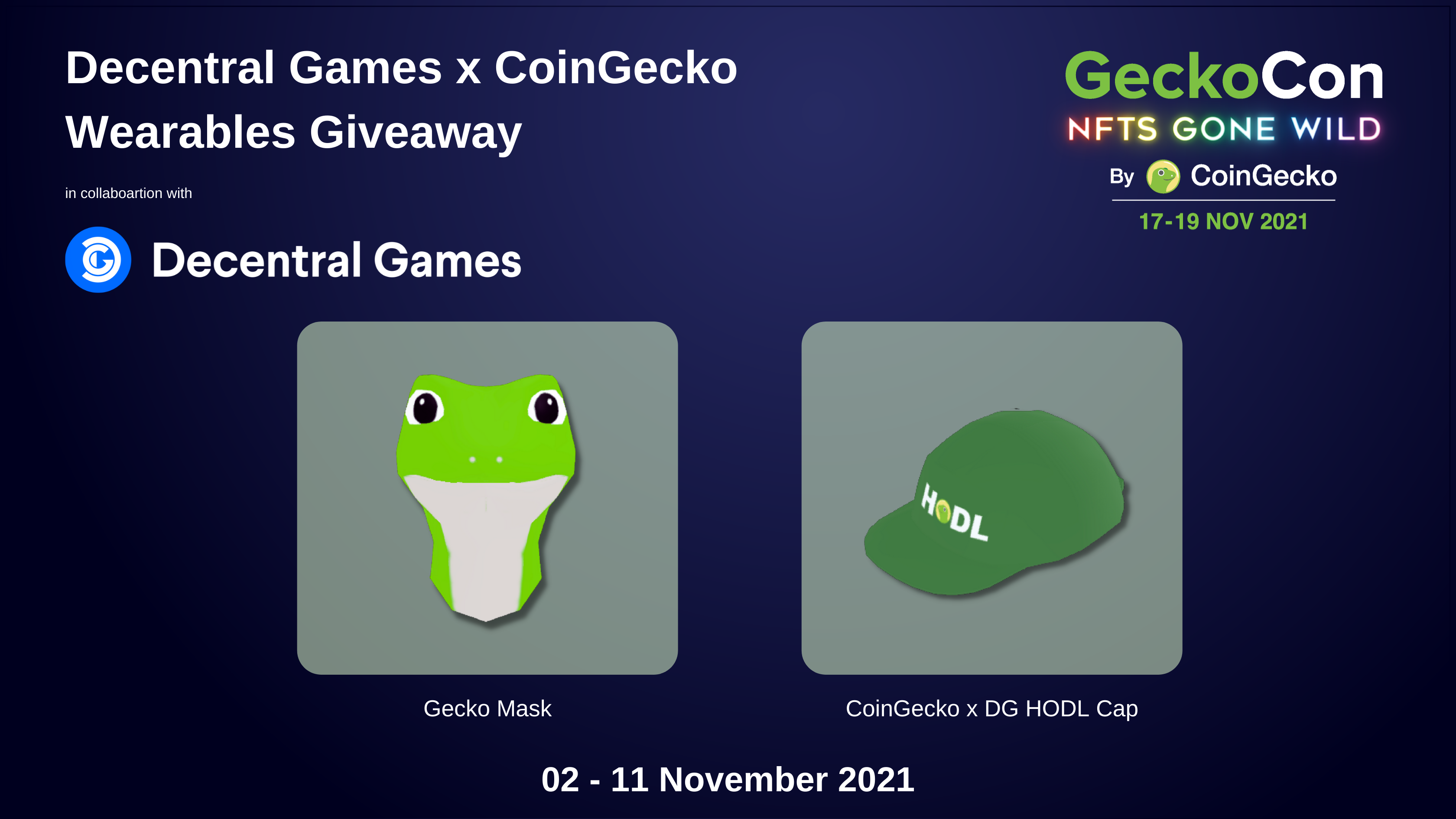 Decentral Games x CoinGecko Wearables Giveaway Candy Contest