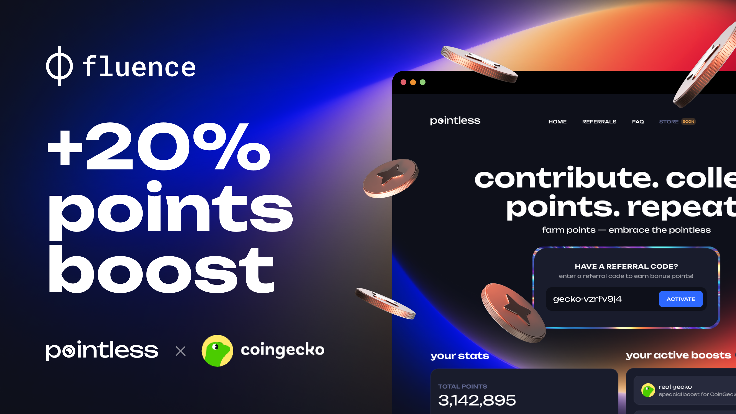+20% Points Boost Multiplier at Fluence Pointless Program